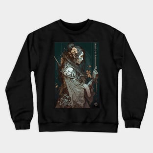 Art Nouveau Futuristic Female Ninja Samurai Crewneck Sweatshirt